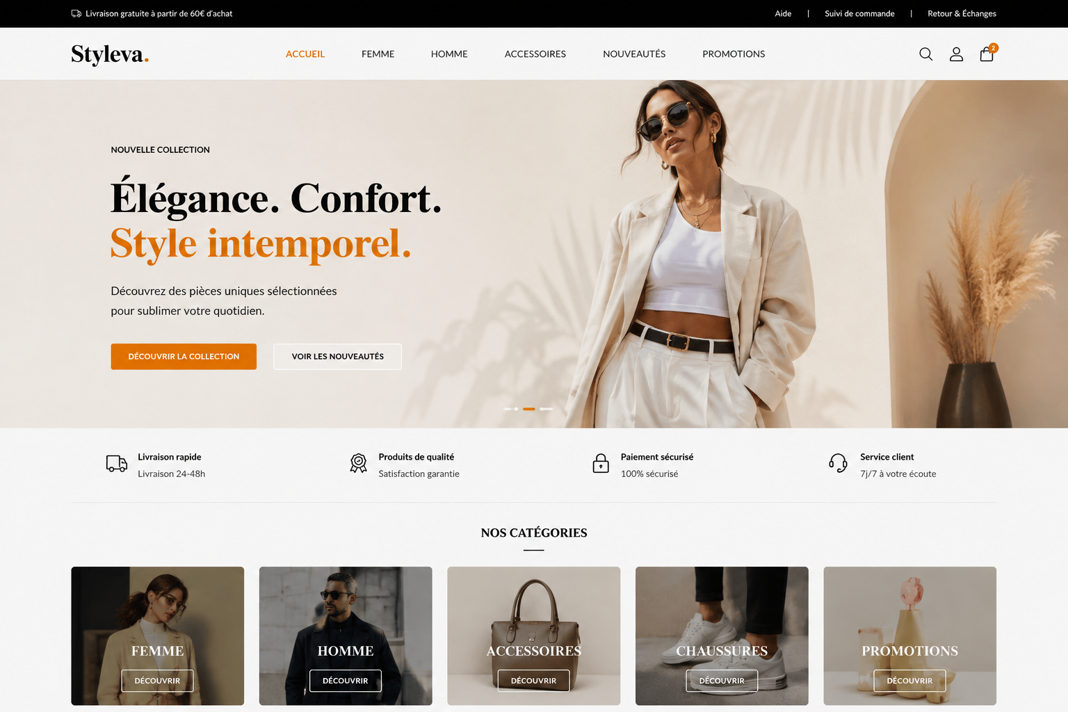 Création d'un site e-commerce de mode