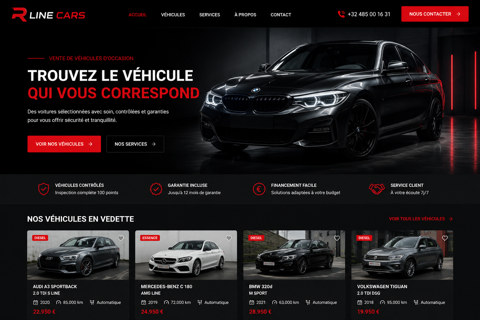 Création d'un site pour la vente de véhicules